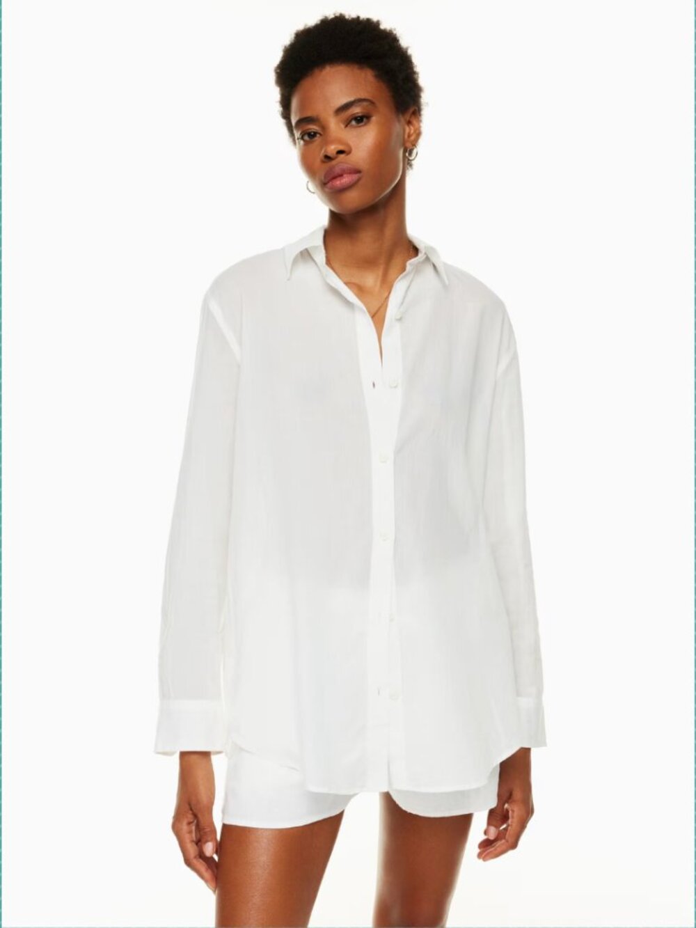 Wilfred Free White 100% Tencel Button Front Sail Shirt